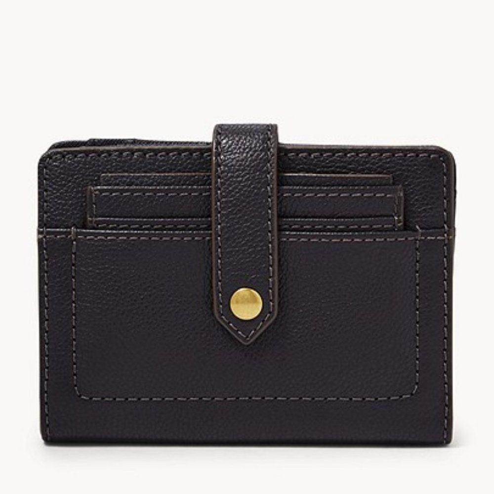 BRAND NEW FOSSIL Wallet Black Leather with free Fossil bag